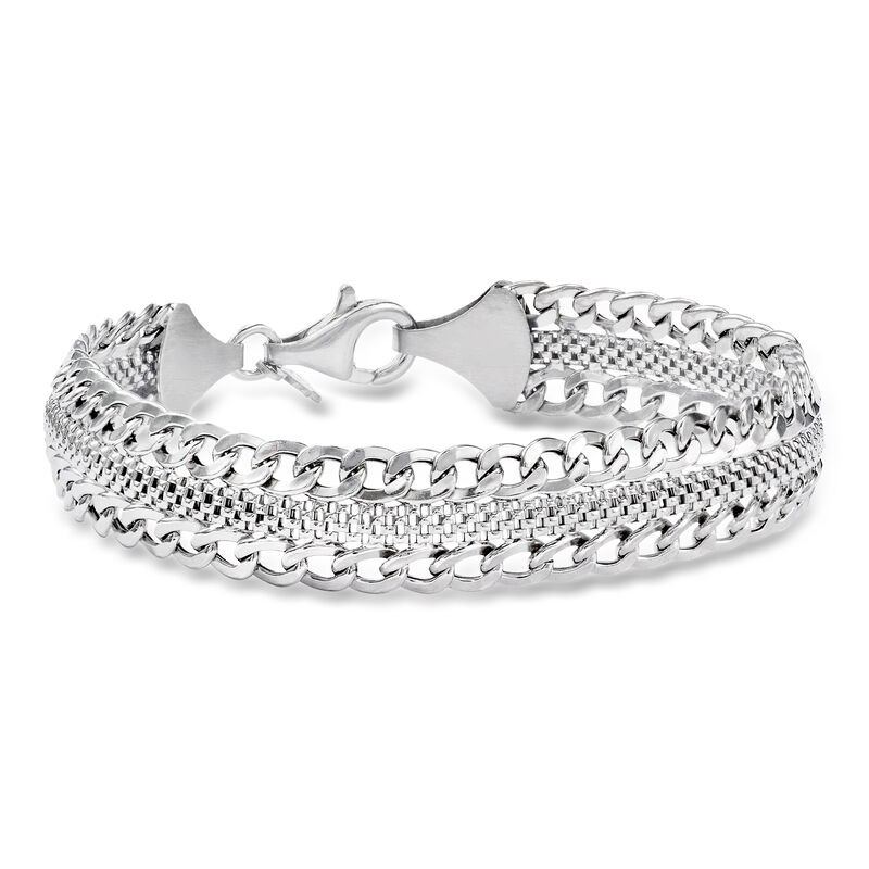 Italian Sterling Silver Curb-Link Bracelet image number 0