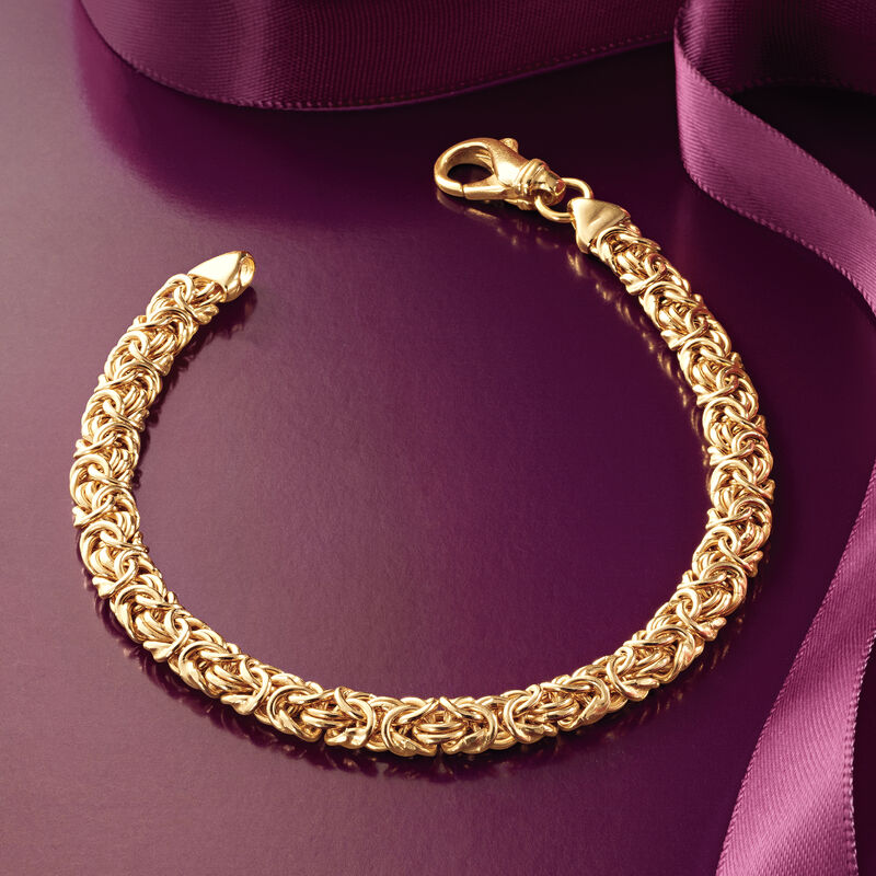 18kt Gold Over Sterling Small Byzantine Bracelet image number 2