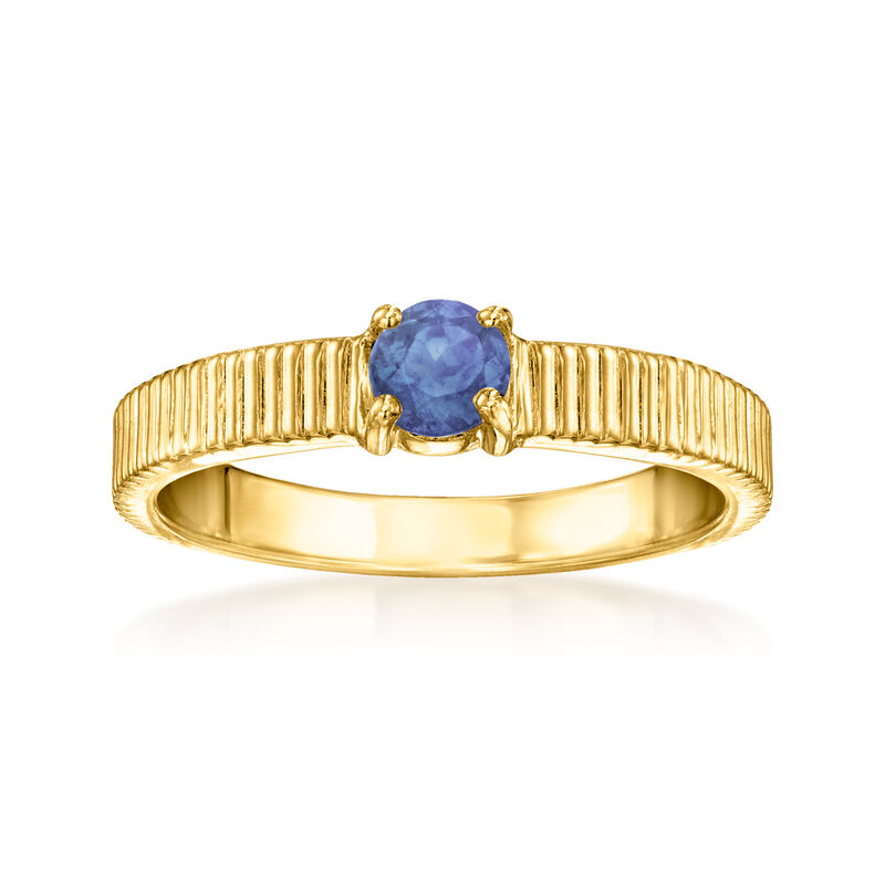 .30 Carat Sapphire Ridged Ring in 18kt Gold Over Sterling image number 0