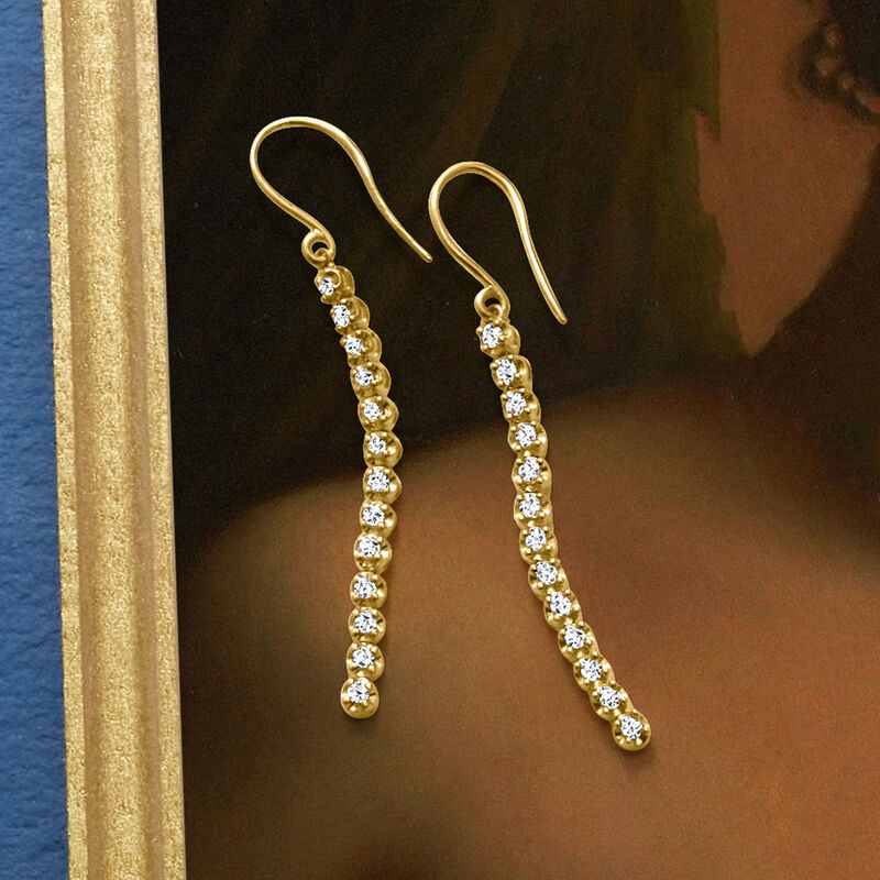 .50 ct. t.w. Diamond Linear Drop Earrings in 14kt Yellow Gold image number 4