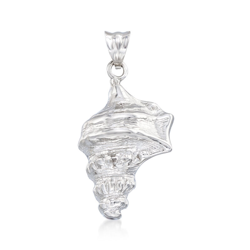 Italian Sterling Silver Conch Shell Pendant Necklace image number 2