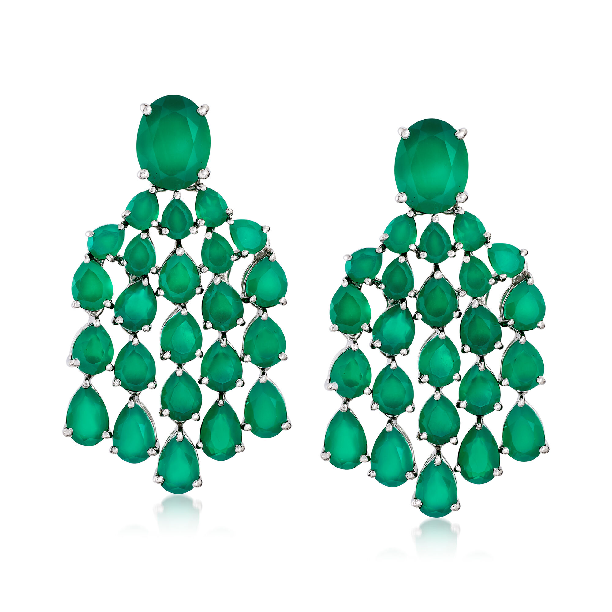 GreenRose 18K Faceted Chrysoprase Prong Earrings Med – Page Sargisson