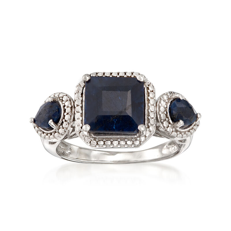 3.40 ct. t.w. Sapphire Ring in Sterling Silver  image number 0