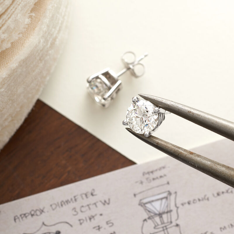 3.00 ct. t.w. Diamond Stud Earrings in 14kt White Gold image number 2