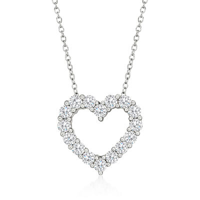 1.00 ct. t.w. Lab-Grown Diamond Heart Pendant Necklace in Sterling Silver