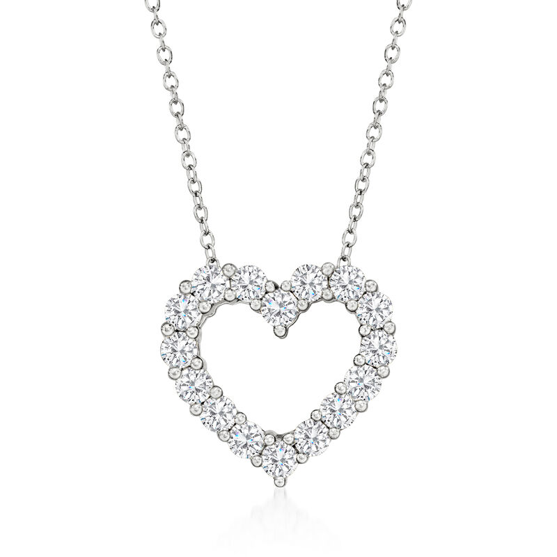 1.00 ct. t.w. Lab-Grown Diamond Heart Pendant Necklace in Sterling Silver image number 0