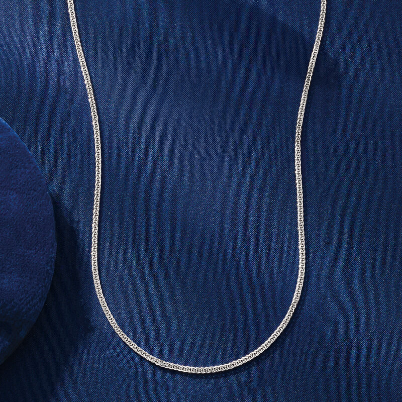 Italian 1.4mm Platinum Wheat-Chain Necklace image number 1
