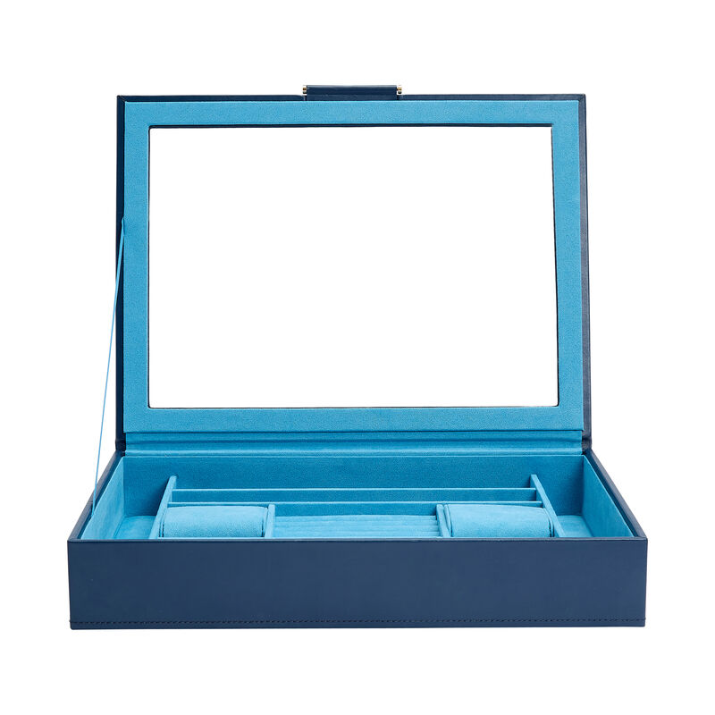 WOLF &quot;Sophia&quot; Indigo Leather Jewelry Box with Window image number 2