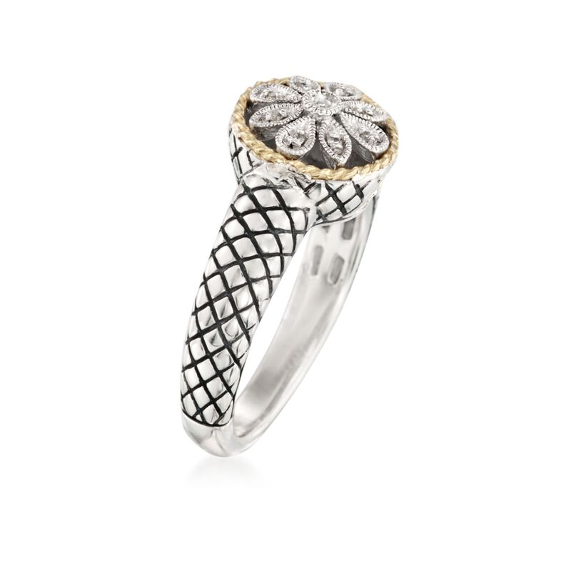 Andrea Candela "Andrea II" Sterling Silver Ring with Diamonds and 18kt Gold image number 2