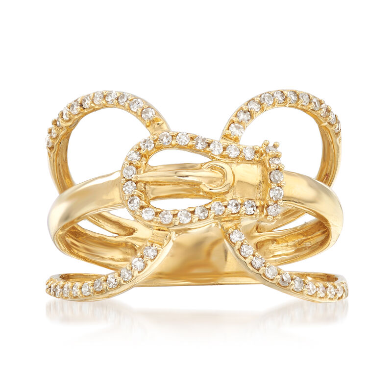 .27 ct. t.w. Diamond Buckle Ring in 14kt Yellow Gold image number 0