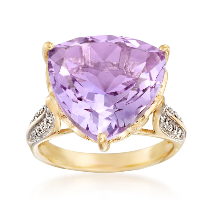 10.00 Carat Amethyst and .20 ct. t.w. White Topaz Ring in 14kt Gold Over Sterling image number 0
