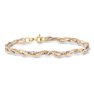 C. 1980 Vintage 14kt Two-Tone Gold Braided Bracelet