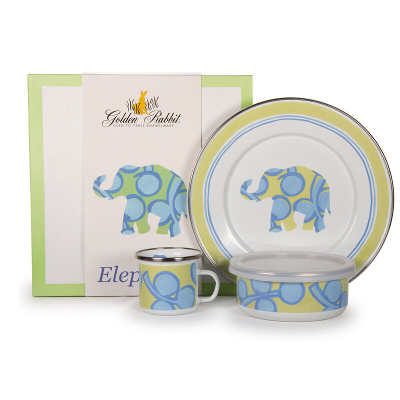 Golden Rabbit &quot;Elephant&quot; 3-pc. Child's Dinnerware Gift Set image number 0