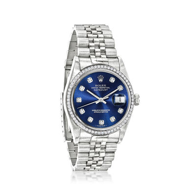 Pre-Owned Rolex Datejust Men's 36mm Automatic Stainless Steel and 18kt White Gold Watch