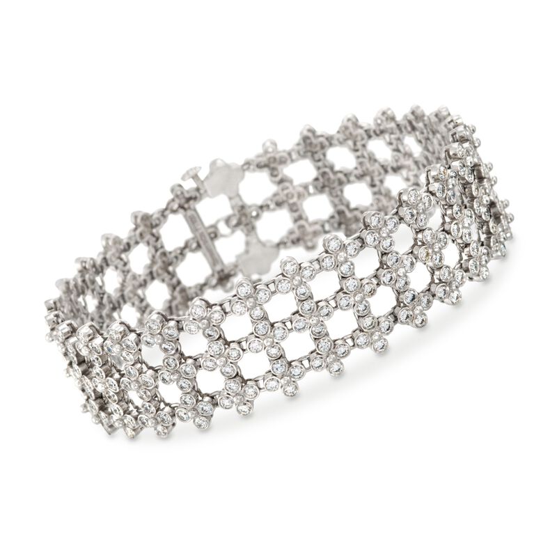 C. 1970 Vintage Tiffany Jewelry 8.50 ct. t.w. Diamond Lattice Bracelet in Platinum. 7&quot; image number 0