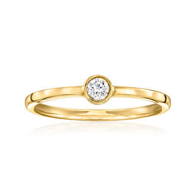 .15 Carat Bezel-Set Lab-Grown Diamond Solitaire Ring in 14kt Yellow Gold
