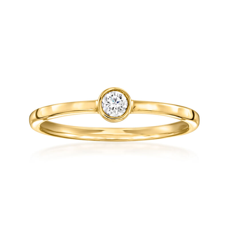 .15 Carat Bezel-Set Lab-Grown Diamond Solitaire Ring in 14kt Yellow Gold image number 0