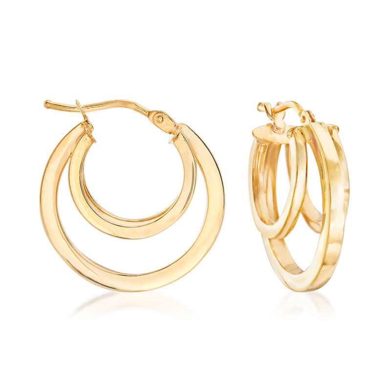 Italian 18kt Yellow Gold Triple-Hoop Earrings image number 0