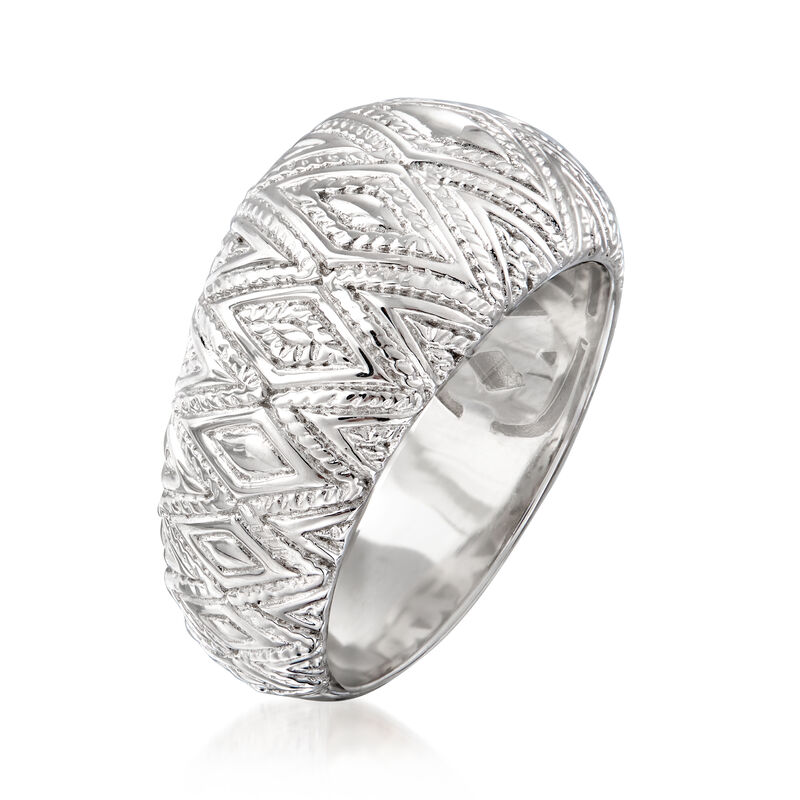 Andrea Candela &quot;Tapiceria&quot; Sterling Silver Chevron Ring. Size 5 image number 2