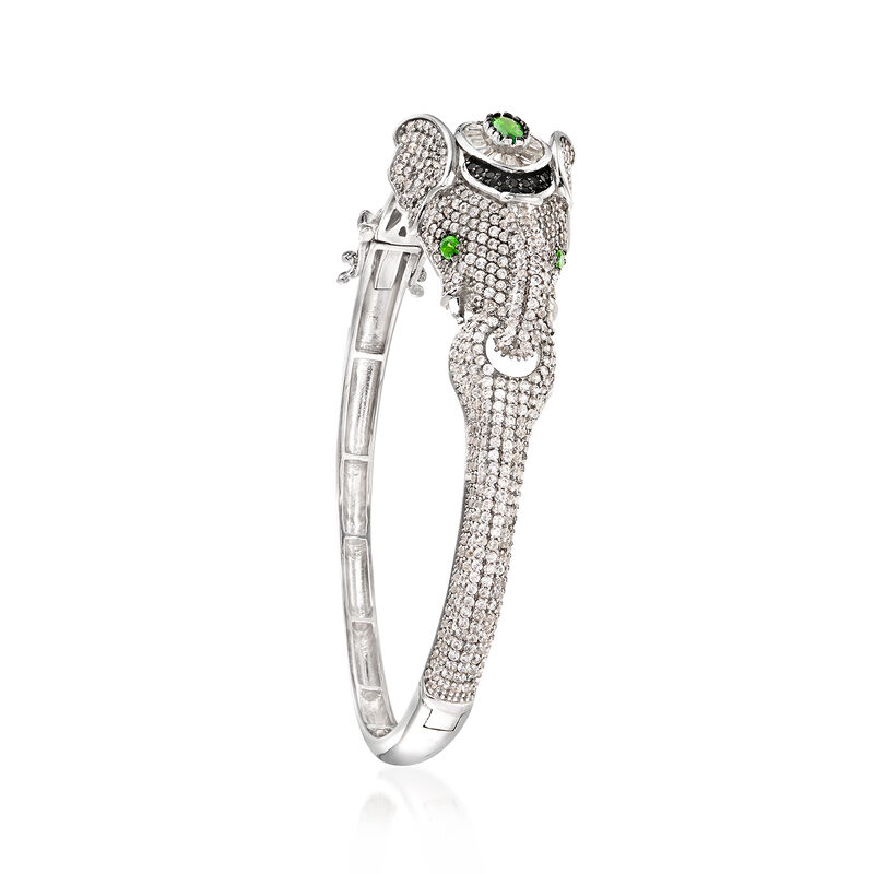 7.55 ct. t.w. Multi-Stone Elephant Bangle Bracelet in Sterling Silver image number 2