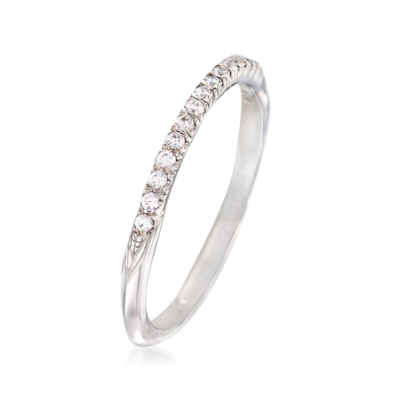 Gabriel Designs .13 ct. t.w. Diamond Wedding Band in 14kt White Gold image number 1