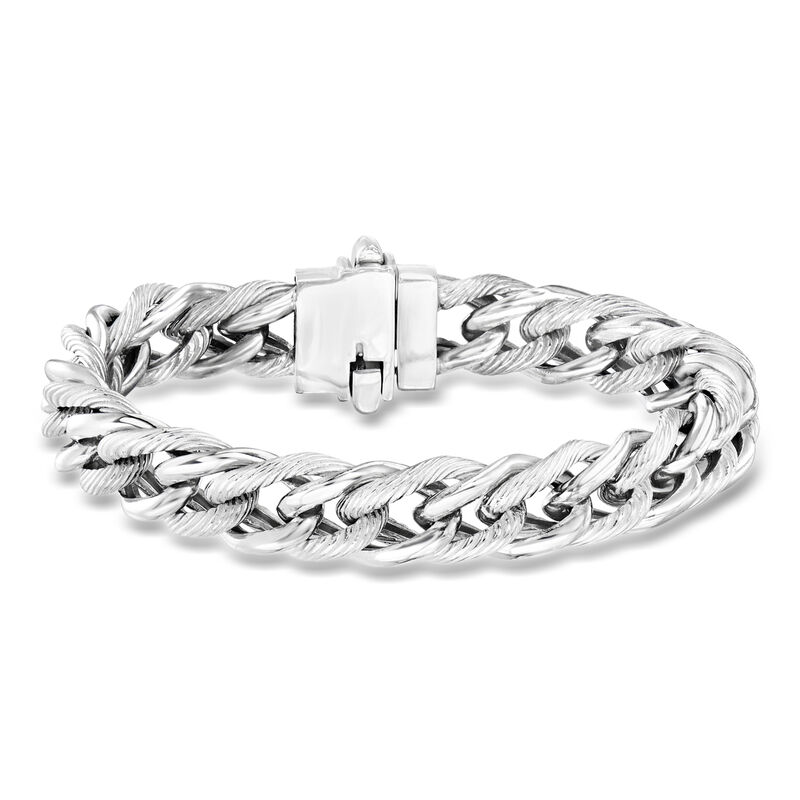 Phillip Gavriel Men's Sterling Silver Ridged Curb-Link Bracelet. 8.5" image number 0