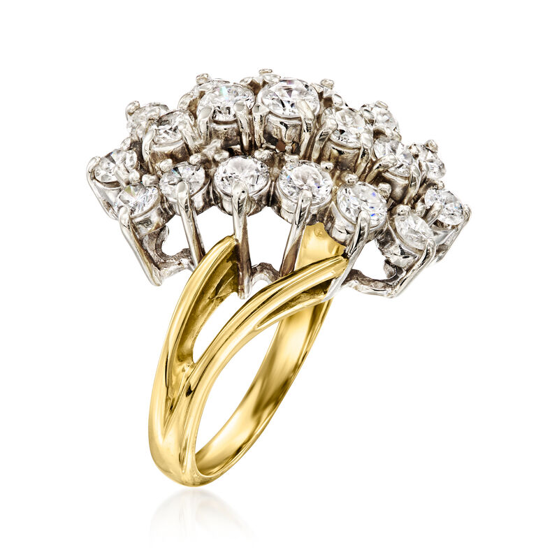 C. 1980 Vintage 2.20 ct. t.w. Diamond Waterfall Ring in 14kt Yellow Gold. Size 7 image number 2