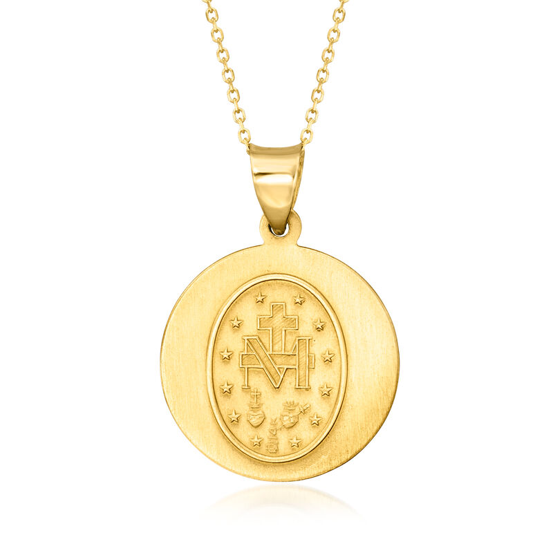 C. 1990 Vintage 14kt Yellow Gold Marian Cross Pendant Necklace image number 2