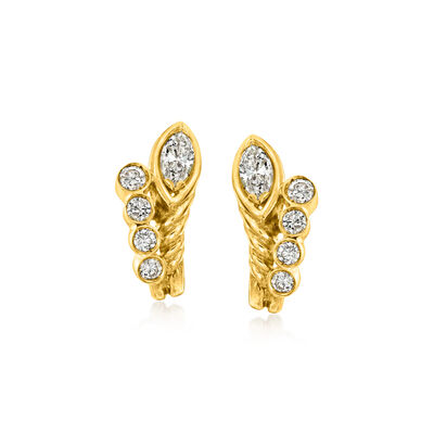 C. 1980 Vintage 1.20 ct. t.w. Diamond Earrings in 14kt Yellow Gold