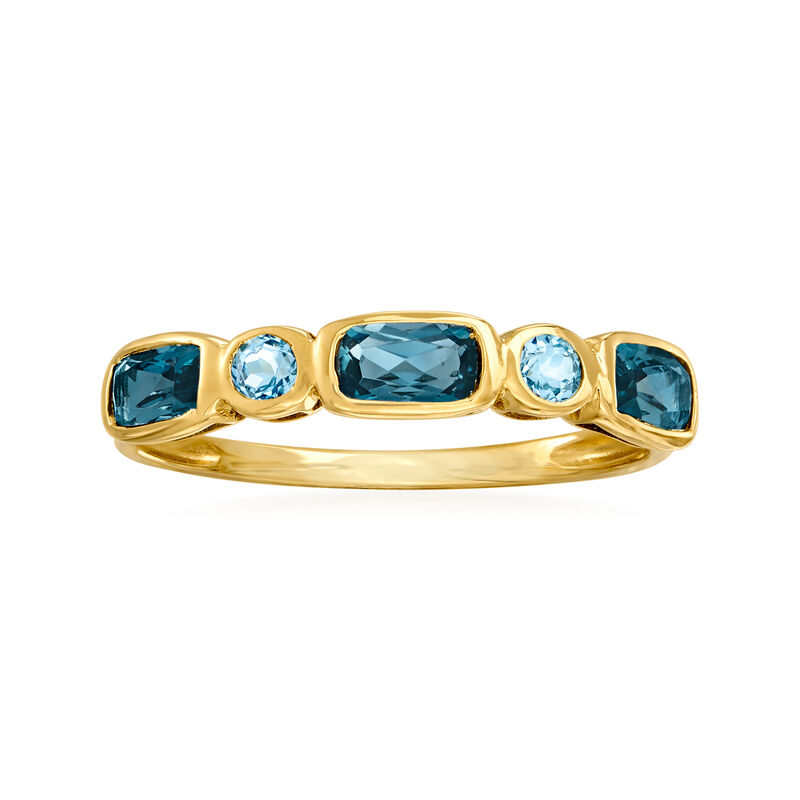 .90 ct. t.w. London and Sky Blue Topaz Ring in 14kt Yellow Gold image number 0
