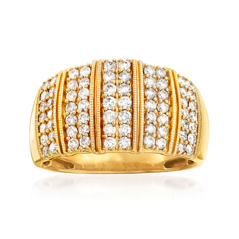 C. 1980 Vintage 1.30 ct. t.w. Diamond Ring in 14kt Yellow Gold. Size 9 image number 0