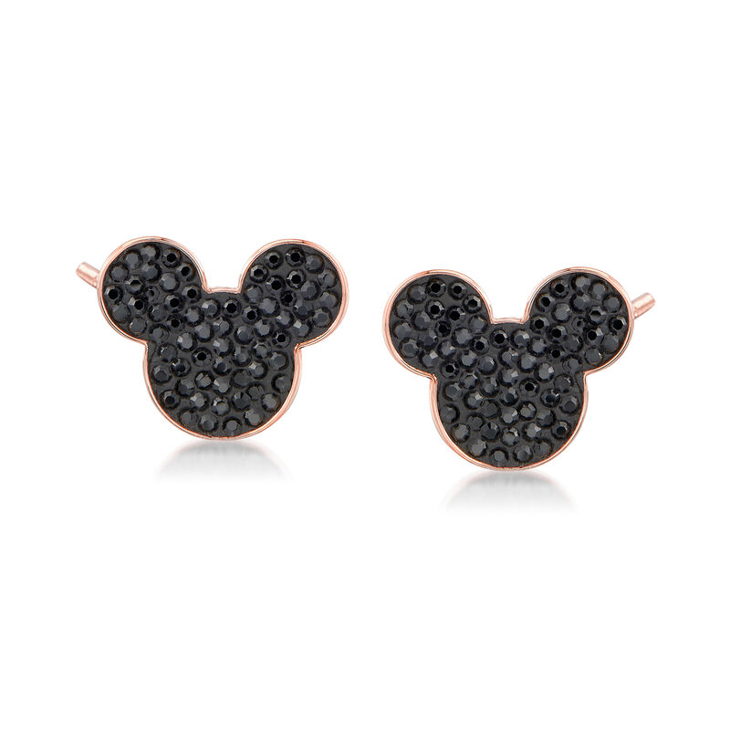 Swarovski Crystal Mickey Mouse Stud Earrings in Rose Gold-Plated Metal image number 0