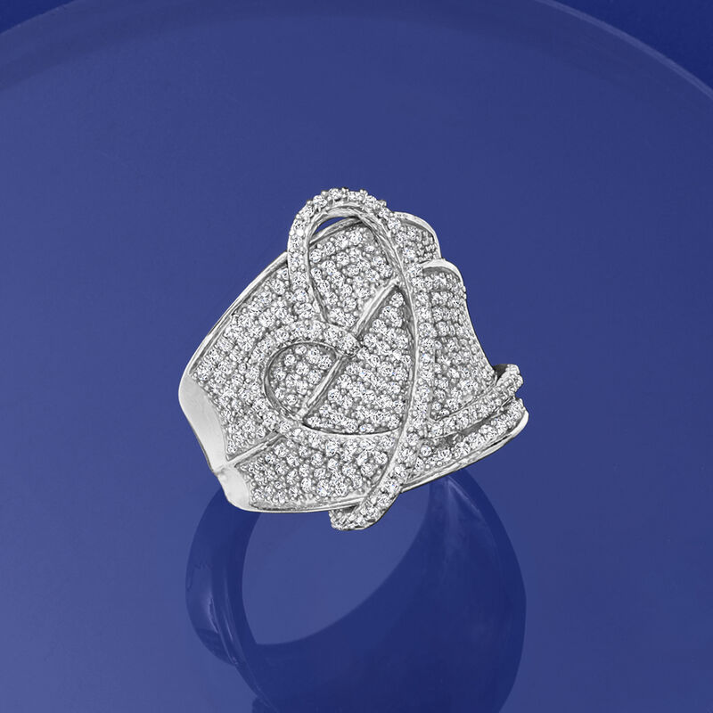 1.40 ct. t.w. Diamond Heart Ring in Sterling Silver image number 3