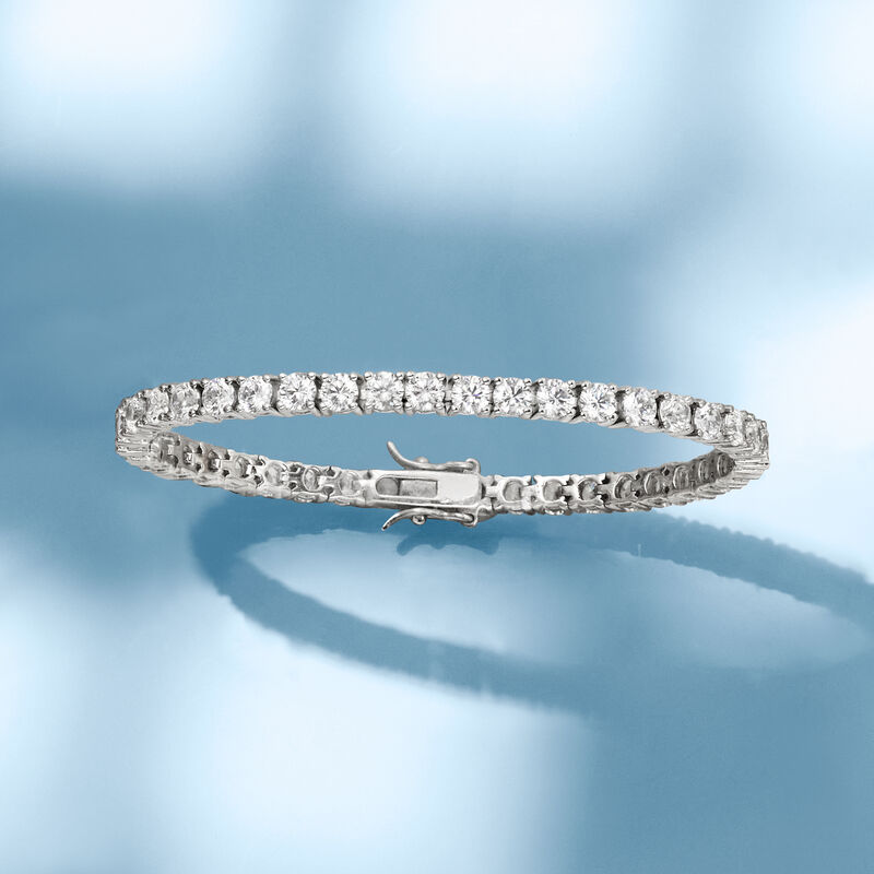 10.00 ct. t.w. CZ Tennis Bracelet in Sterling Silver image number 4