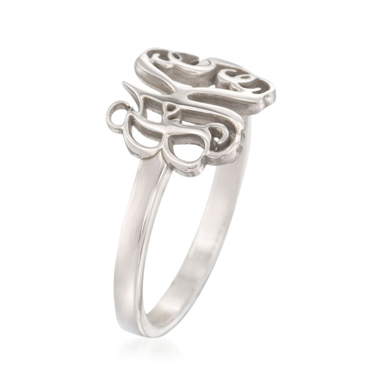 Sterling Silver Personalized Monogram Ring image number 2