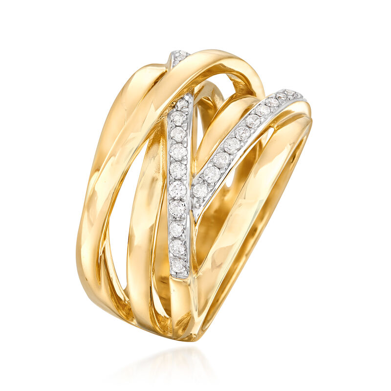 .34 ct. t.w. Diamond Highway Ring in Sterling Silver and 18kt Gold Over Sterling Silver image number 2
