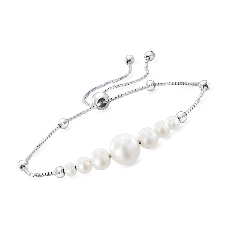 4-9.5mm Cultured Pearl Bolo Bracelet in Sterling Silver  image number 0