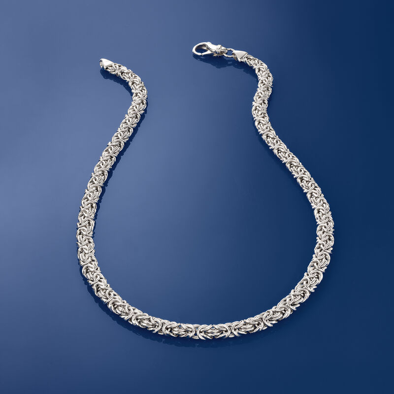 Sterling Silver Classic Byzantine Necklace image number 3