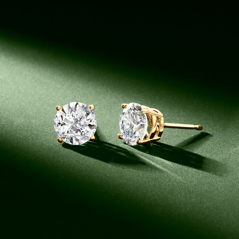 2.00 ct. t.w. Diamond Stud Earrings in 14kt Yellow Gold image number 3