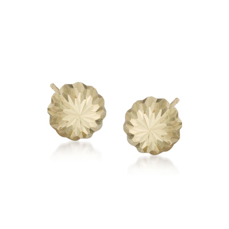 Child's 14kt Yellow Gold Diamond-Cut Stud Earrings image number 0
