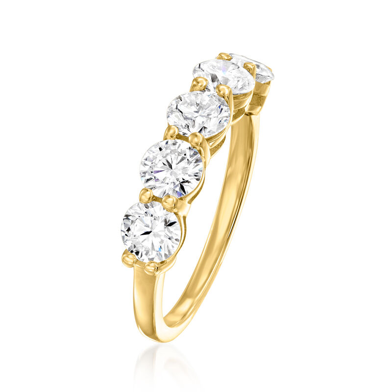 2.00 ct. t.w. Lab-Grown Diamond Five-Stone Ring in 14kt Yellow Gold image number 2