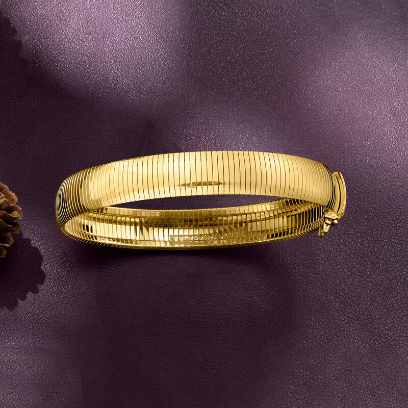 Italian 18kt Gold Over Sterling Omega Bracelet image number 2