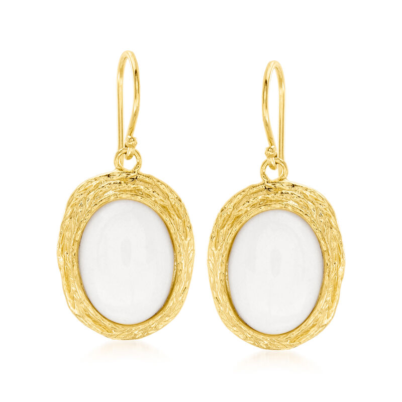 White Agate Drop Earrings in 18kt Gold Over Sterling image number 0