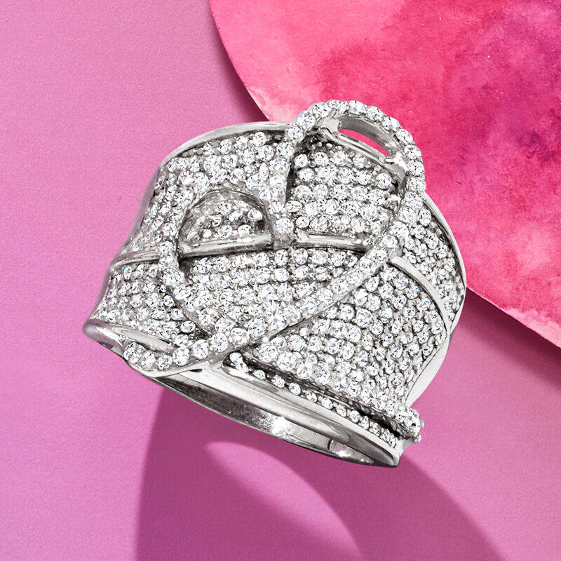 1.40 ct. t.w. Diamond Heart Ring in Sterling Silver image number 5
