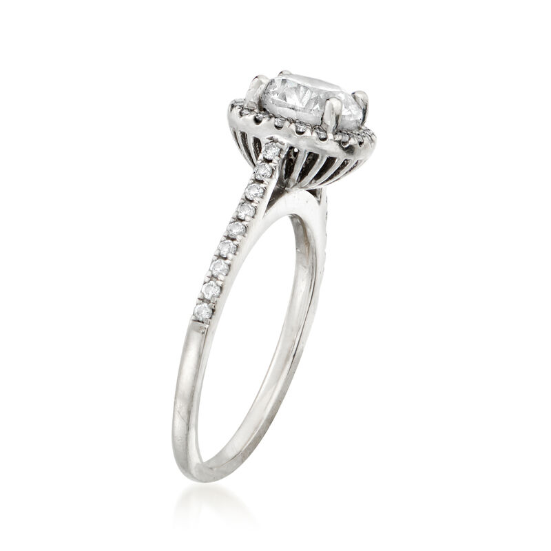 C. 2000 Vintage 1.30 ct. t.w. Diamond Halo Ring in 18kt White Gold image number 2
