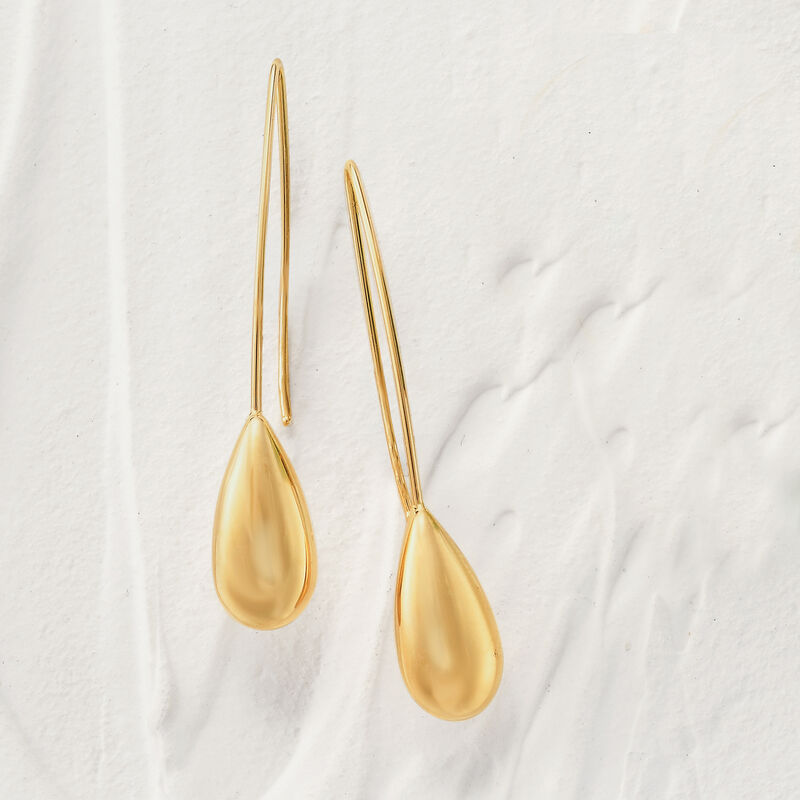 Italian 14kt Yellow Gold Teardrop Earrings image number 3