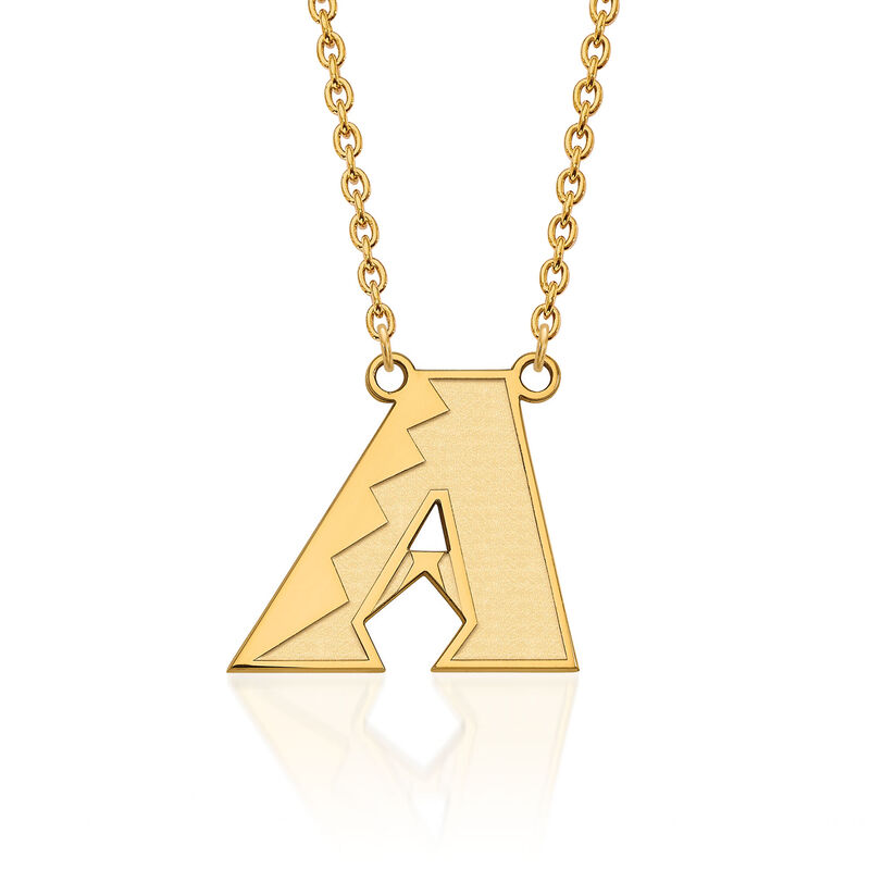 14kt Yellow Gold MLB Arizona Diamondbacks Pendant Necklace. 18&quot; image number 0