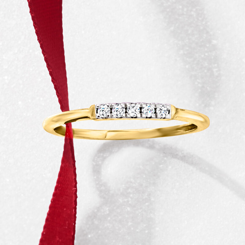 .10 ct. t.w. Diamond Five-Stone Ring in 10kt Yellow Gold