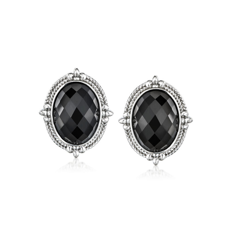 Andrea Candela Onyx Earrings with Black Enamel in Sterling Silver image number 0