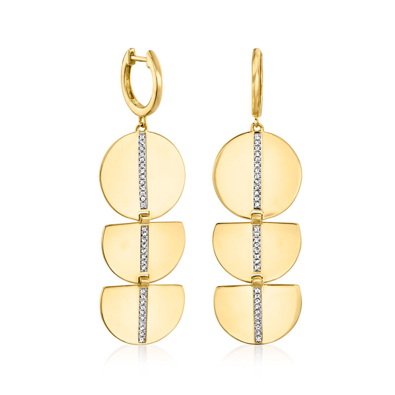 .20 ct. t.w. Diamond Geometric Drop Earrings in 18kt Gold Over Sterling image number 2